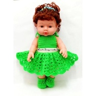 Handmade crochet dress & shoes for 30 cm doll
