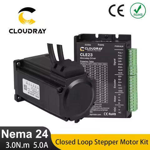 Cloudray Nema 24 Closed Loop Stepper Motor with Encoder and Stepper Driver Kit 3.0N.m 5.0A with 1.5M