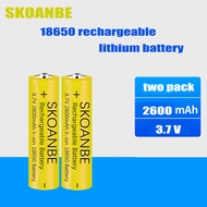 18650 Battery Rechargeable Battery 3.7V 18650 2600mAh Capacity Li-ion Rechargeable Battery For Flashlight Torch Fan Battery
