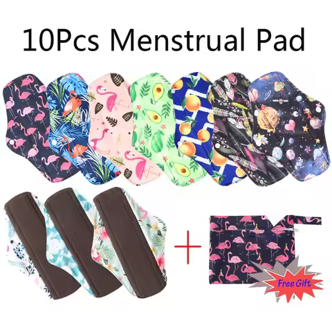 10pcs Reusable Bamboo Cloth Pad Hygiene Menstrual Panty Pad Washable Menstrual Pad Mama Sanitary Tow