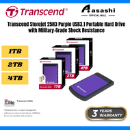 Transcend StoreJet 25H3 1TB / 2TB / 4TB Portable Hard Drive ( 25H3P  25H3B  TS1TSJ25H3P  TS1TSJ25H3B