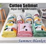 Cotton blanket kapas selimut kain lembut 100%cotton summer blanket single / queen /King