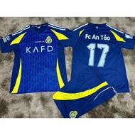 Alnassr 2024 Football Kit - High quality elastic fabric, embroidered Logo. Print name and number as 