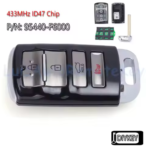 4 Buttons Smart Remote Car Key Fob 433MHz ID47 Chip Replacement for Kia Cadenza 2017 2018 2019 95440