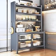JKGHK 6-Tier Tall Kitchen Bakers Rack, Kitchen Storage Hutch Cupboard Cabinet with Adjustable Foot, 