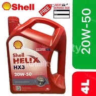 Shell Helix HX3 SL/CF 20W50 Mineral Engine Oil (4L)-5000KM Proton Perodua Honda Toyota