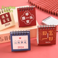 [EruditeCourtS] 2023-2024 Simple Style Portable Mini Calendar Creative Coil Desk Calendar Daily Planner Agenda Organizer Office Cute School Office Stationery [NEW]