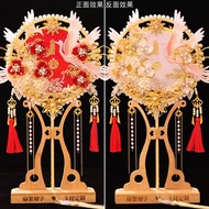 Heavy Industry Luxury Happy Fan Handmade Bride Wedding Group Fan diy Material Package Wedding Gift F