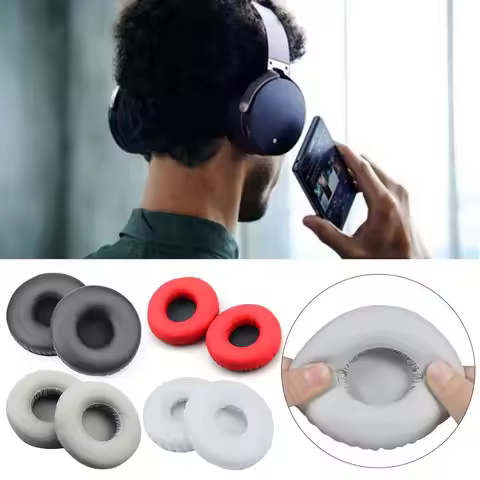 Leather Ear Pads Noise-Cancelling Replacement Ear Cushion Soft Earbuds Cover for Sony MDR-XB450AP AB