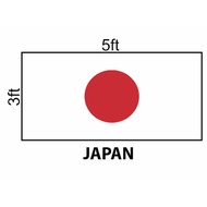 Japan Flag 3x5ft, Bendera Jepun 3x5ft, Polyester