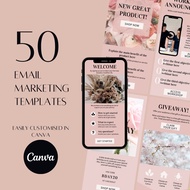 50 Email Marketing Canva ROSIE Templates | Email Newsletter Templates for Mailchimp