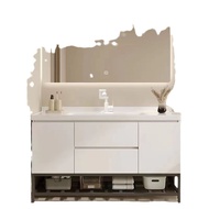 ST-⛵Ceramic Integrated Basin Bathroom Cabinet Combination New Bathroom Modern Simple Wash Basin Cabinet Wash Basin Bathr