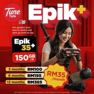 Prepaid Simkad Tunetalk Epik+ I Tune Talk Sim Card High Speed4G 5G