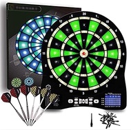 Electronic Dart Board, 13 Inch Professional Segments Light Based Games Electric Dartboard with LCD D