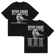 BRYAN ADAMS ROLL WITH THE PUNCHES TOUR Merch T Kemeja Lelaki Hip Hop Pop Muzik Retro Kapas Lengan Pe