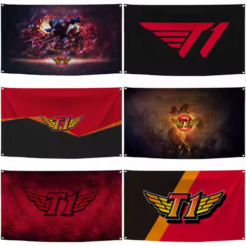 2×3ft 3×5ft SKT SK Telecom T1 Flag Polyester Digital Printed Logo Game Esports Team Banner For Club