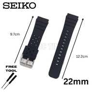 (Original) Seiko 5 Black Silicone Strap 22mm SRPL87K1 & SRPL89K1 R04B011J0