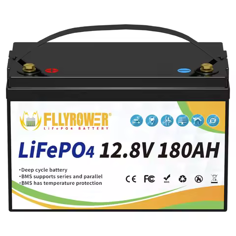 Fllyrower EU/US/CA/JP Stock 12V 100ah 168Ah 180ah 300Ah Lifepo4 Battery Pack Rechargeable Lithium io
