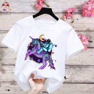 Children's t-shirt with white face astronaut riding a horse for boys and girls. shirt for children f