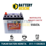 [Installation Available] 55D23L | Motolite Heavy Duty Wet Car Battery Bateri Kereta | Toyota Innova 