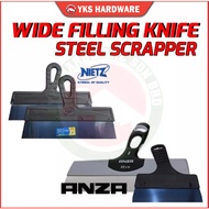 Wide Filling Knife / Steel Scraper - ANZA & NIETZ BRAND - Putty Knife - Skim Filling Knife - Steel S