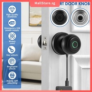 Smart Door Knob Fingerprint Door Knob with 2 Keys APP/Key/Fingerprint Control Door Lock Bluetooth Smart Door Lock for Bedroom SHOPSKC9366