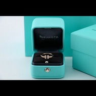 Tiffany 玫瑰金 雙t 滿鑽 戒指 窄版 48碼 美碼4 有盒子