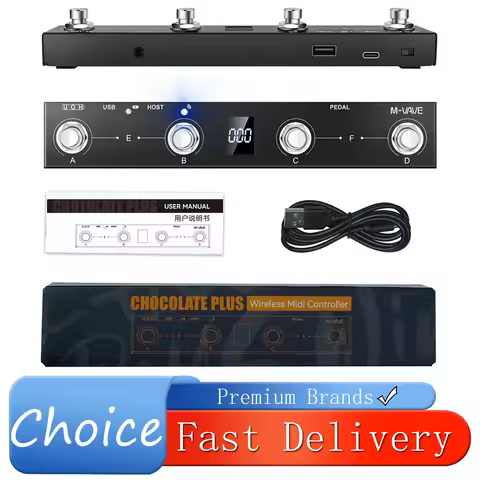 M-VAVE Chocolate Plus Wireless MIDI Controller Pro Keyboard 4 Buttons Foot switch Supports MIDI Cont