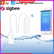 Tuya Zigbee Smart Home Water Leak Sensor เครื่องตรวจจับน้ำท่วมไร้สาย Water Leakage Detection Alert ระดับน้ำ Overflow Alarm Tuya Smart Life App รีโมทคอนโทรล