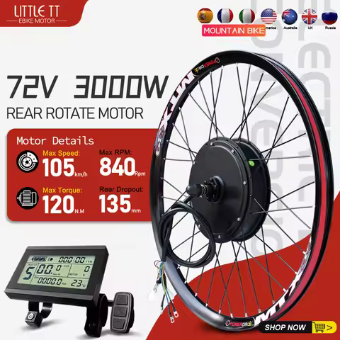 MTX 72V 3000W Electric Bike Conversion Kit Brushless Rear Hub Motor Wheel Drive 20 24 26 27.5 28 29i