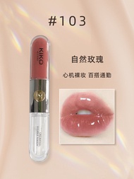 Kiko Double-Ended Mirror Lip Glaze 103/132/139 New Version Long-Lasting Transparent Lipstick Non-Sti