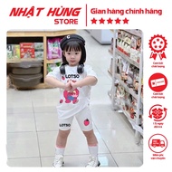 Strawberry BEAR printed leggings set for babies and mothers to wear as a pair of 4c cotton elastic, 