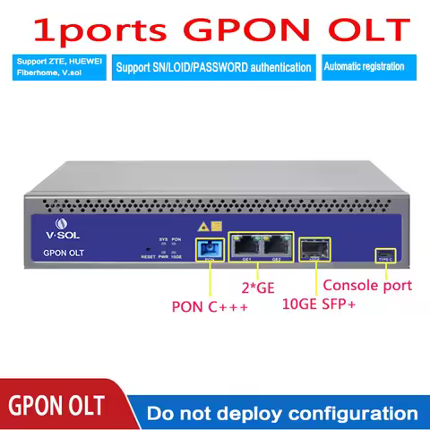 GPON OLT 1:128 Compatibile XPON ONU SNMP vsol 1PORT FTTH Mini Telnet CLI WEB manage function Single 
