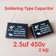 2 biji 2.5uf 450v Capacitor soldering type Pcb board capacitor elmark alpha