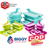 AQUAMARINE PLASTIC BUFFET SERVING SET 6PCS AQUAMARINE TRAY SET/