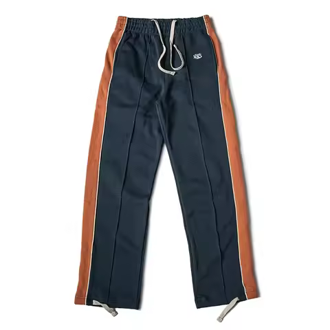 Non Stock 80s Old School Style Two-Tone Sweatpants Mens Cotton Jogging Trousers