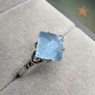 Natural Aquamarine Ring Women's Diamond Ring