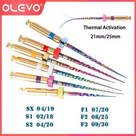 6 Pcs Dental Thermal Activation Files SX-F3 System Rainbow Super Endo Root Canal Rotary File Engine 