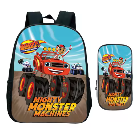 2pcs Blaze and the Monster Machines Backpack Cartoon Blaze Car Children Baby Kindergarten Schoolbag