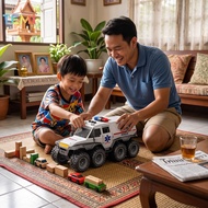 Kids Metal Car Toy Realistic Ambulance Model Sound And Light Design Creative Simulation Vehicle Gift