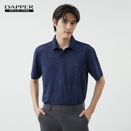 DAPPER เสื้อโปโล Tonal Camo Jacquard สีกรมท่า