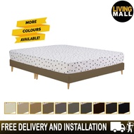 Living Mall Haggas Leather / Fabric Divan Bed Frame With 15cm High Fibre Legs In 10 Colours