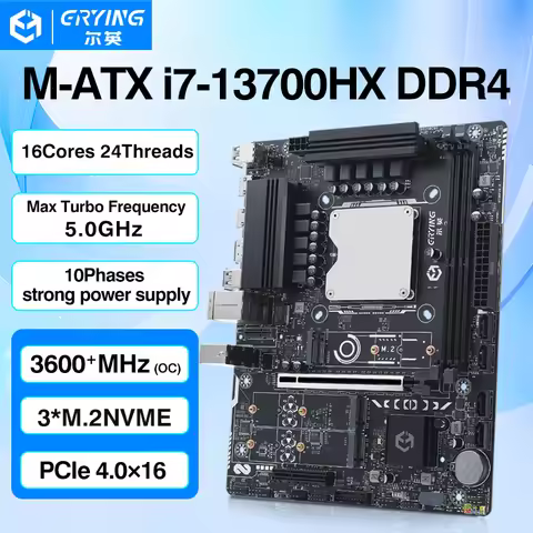 ERYING i7 13700HX CPU Motherboard Combo Set 16C24T Onboard CPU DDR4 RAM NVME M.2 PCIe4.0 LGA115X M-A