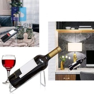 Modern Wine Bottle Organizer 4 Pcs Metal Display Racks for Liquor Bottle Storage