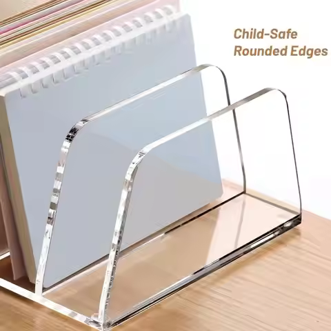 Acrylic File Folder Holder 3 Compartments Mail Letter Holder Desk Organizer rack File Sorter Documen