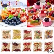 LUOYAO Cocktail Fork, Disposable Wooden Bamboo Pick,  Picnic Party Supplies Cocktail Pick Picnic Wed