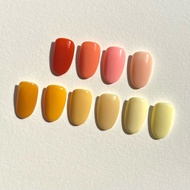 LUNAMADE Ready-Made Fake Gel Nails Real 1 Color Plain Yellow Orange Inform The Nail Style And Size V