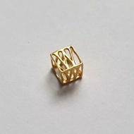 Cute Liontin Cube Huruf W Mata Kalung Kadar 875 Emas Asli