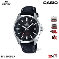 Casio Edifice EFV-100L Date Display Quartz Analog Leather Band Men Watch Jam Tangan Lelaki