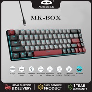 [COD] MageGee MK-Box 60% Hot-swappable Mechanical Keyboard Wired Wireless Gaming Keyboard Blue / Red Switch Type-C 68 Keys LED Backlit for Laptop